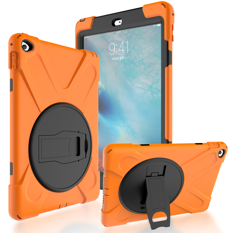 

360 ° Swivel PC + Silicone Combo Kickstand Tablet Shell Для Apple IPad Air 2 - Апельсин, iPad Air 2