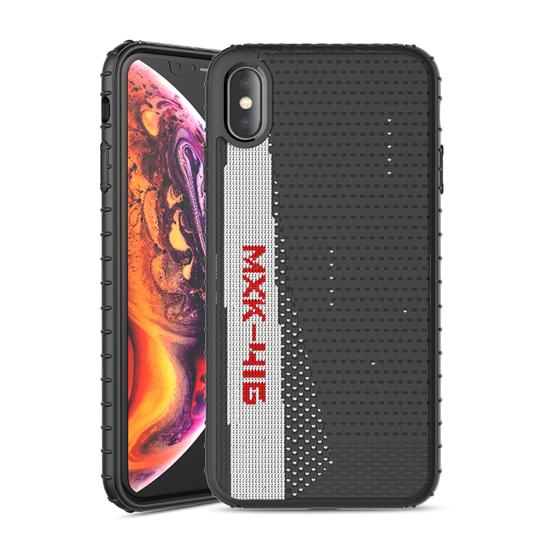 

IPAKY Hard Plastic + TPU + Cloth Hybrid Phone Case for iPhone XS / X - Black / Withe, iPhone XS 5.8 inch