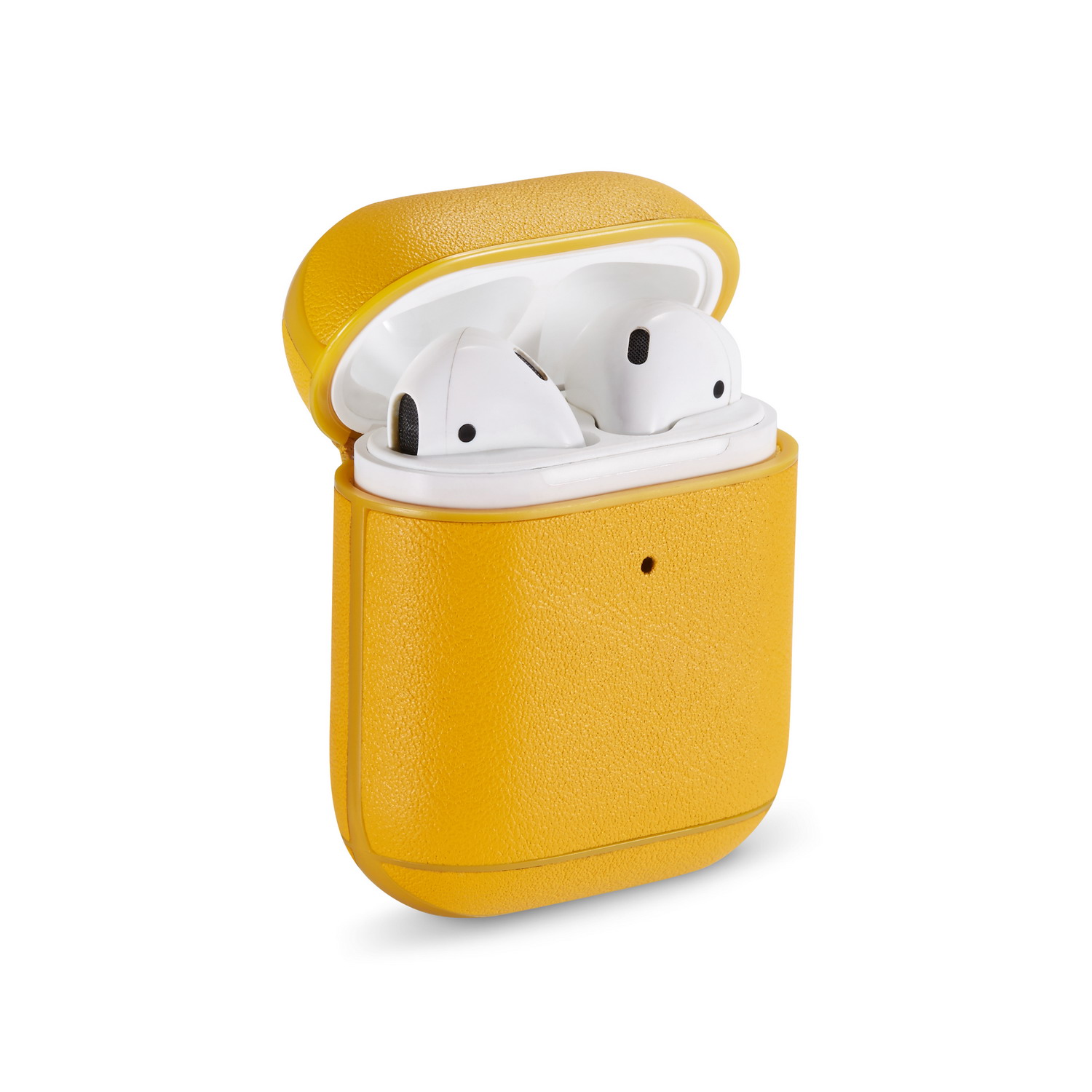 

Красочный Натуральный Кожаный Чехол Для Apple Airpods С Корпусом Зарядки (2019) / Авиабилеты С Зарядкой (2016) - Желтый, Apple AirPods with Charging Case (2019)