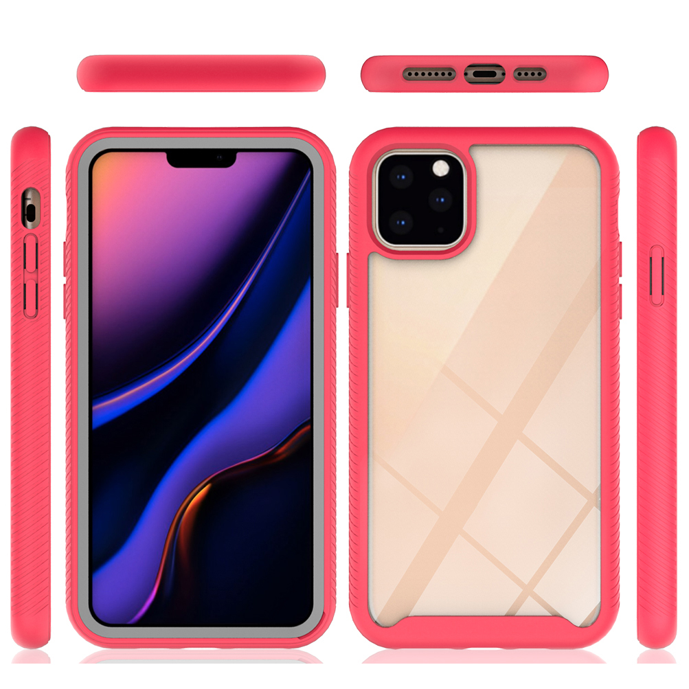 

Shockproof Drop-proof Clear Phone Case Hybrid Shell for iPhone 11 Pro Max 6.5 inch (2019) - Red, iPhone 11 Pro Max 6.5 inch
