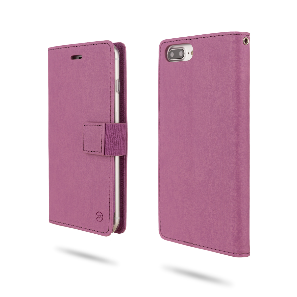 

ROAR Solid Color Wallet Stand PU Leather Case for iPhone 8 Plus/7 Plus/6 Plus 5.5 inch - Purple, iPhone 8 Plus 5.5 inch