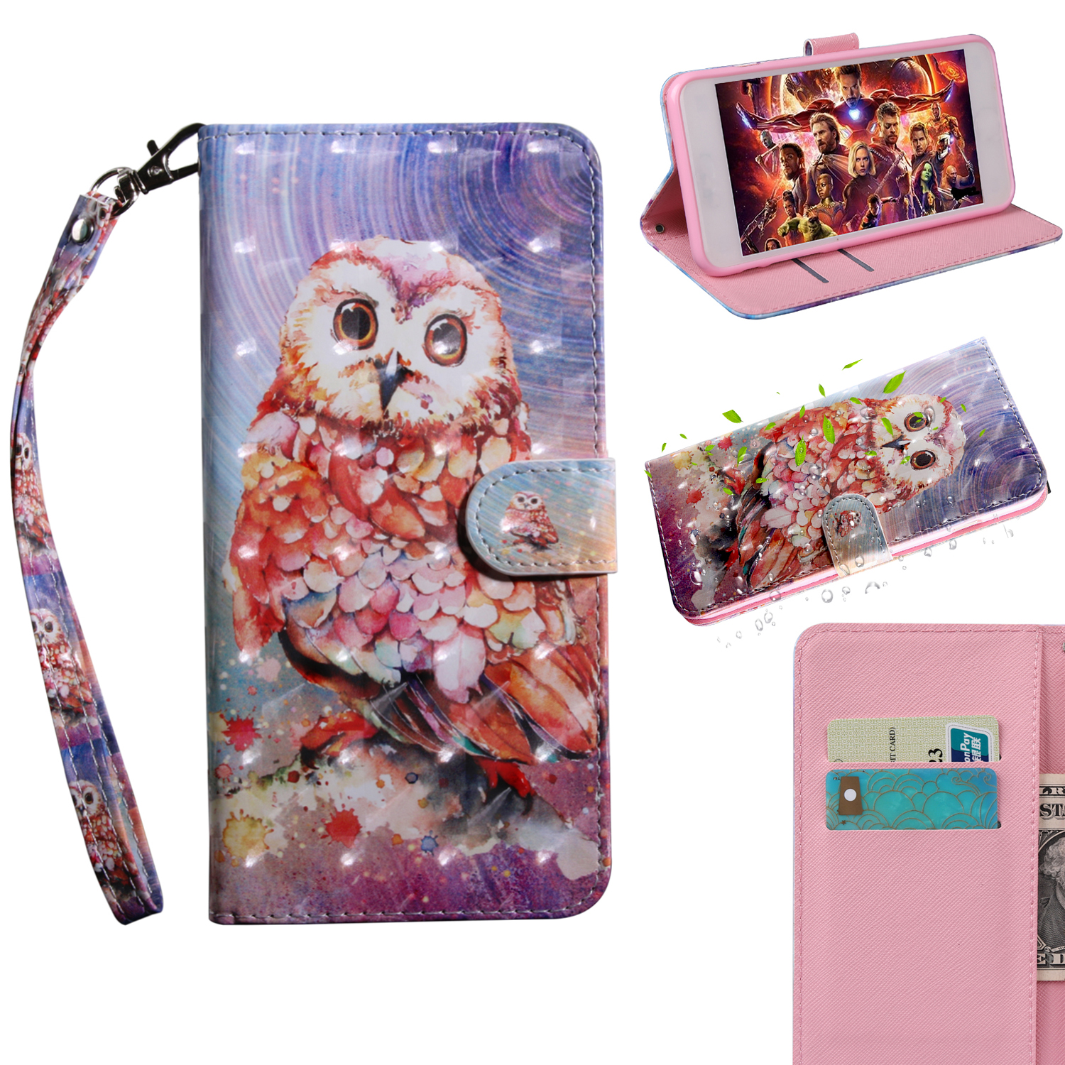 

3D Printing Style [Light Spot Decor] Leather Phone Shell for iPhone 11 Pro Max 6.5 inch (2019) - Owl, iPhone 11 Pro Max 6.5 inch
