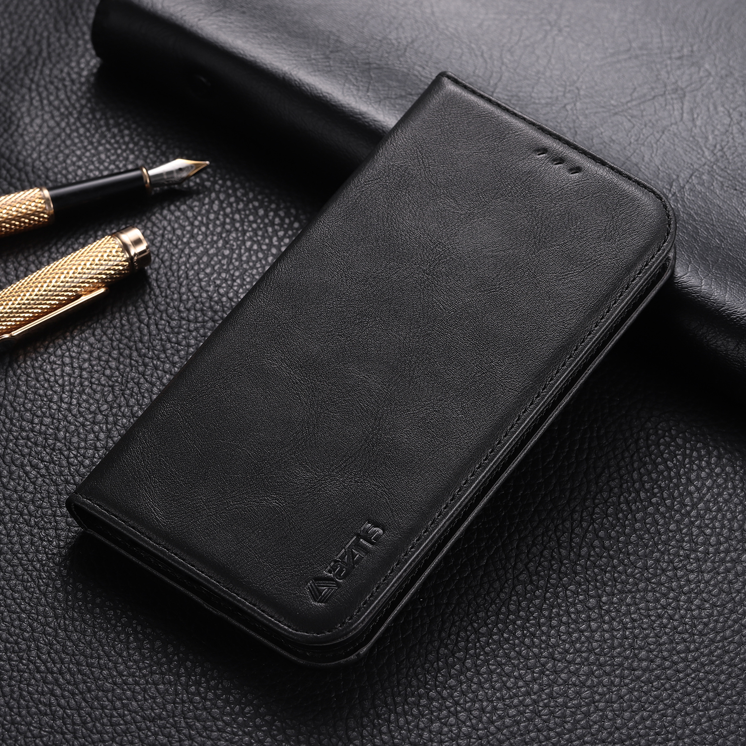 

AZNS Retro Style PU Leather Card Holder Phone Cover for Apple iPhone 11 Pro 5.8 inch (2019) - Black, iPhone 11 Pro 5.8 inch