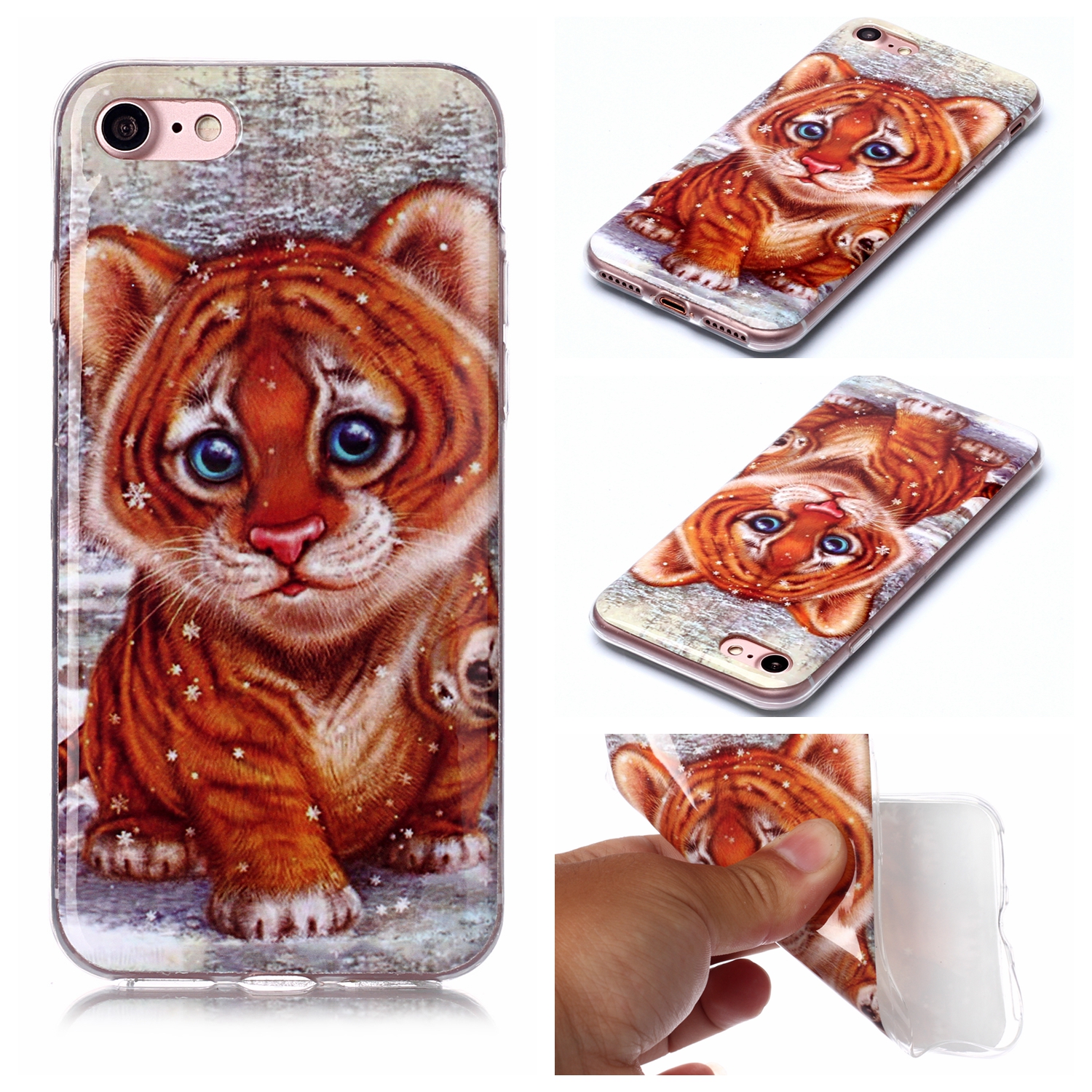 

Animal Pattern Printing IMD Flexi TPU Case for iPhone SE 2nd Gen (2020)/8/7 4.7 inch - Baby Tiger, iPhone 8 4.7 inch