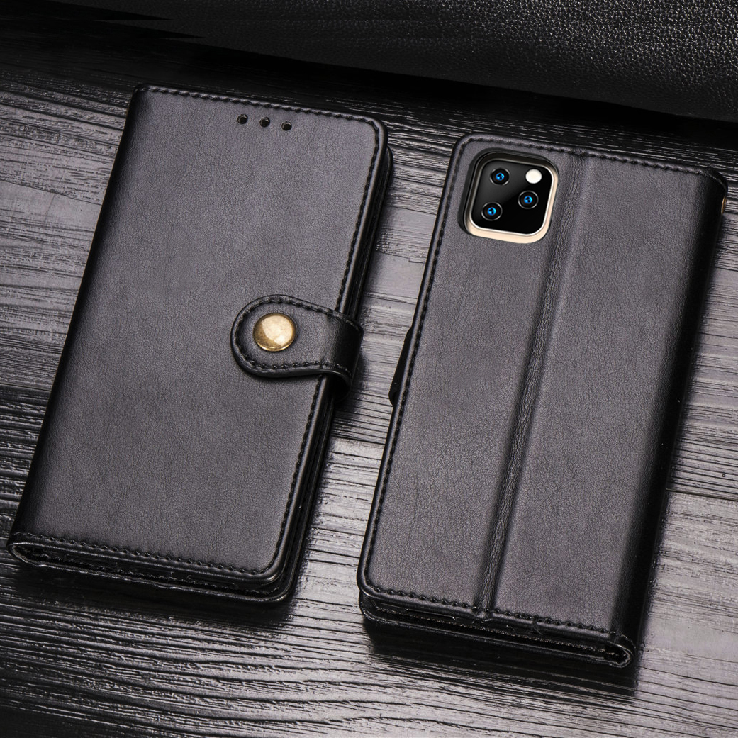 

Кожаный Чехол В Стиле Магнитного Замыкания Кожи С Подставкой Для IPhone 11 Pro 5,8 Дюйма (2019) - Чернить, iPhone 11 Pro 5.8 inch