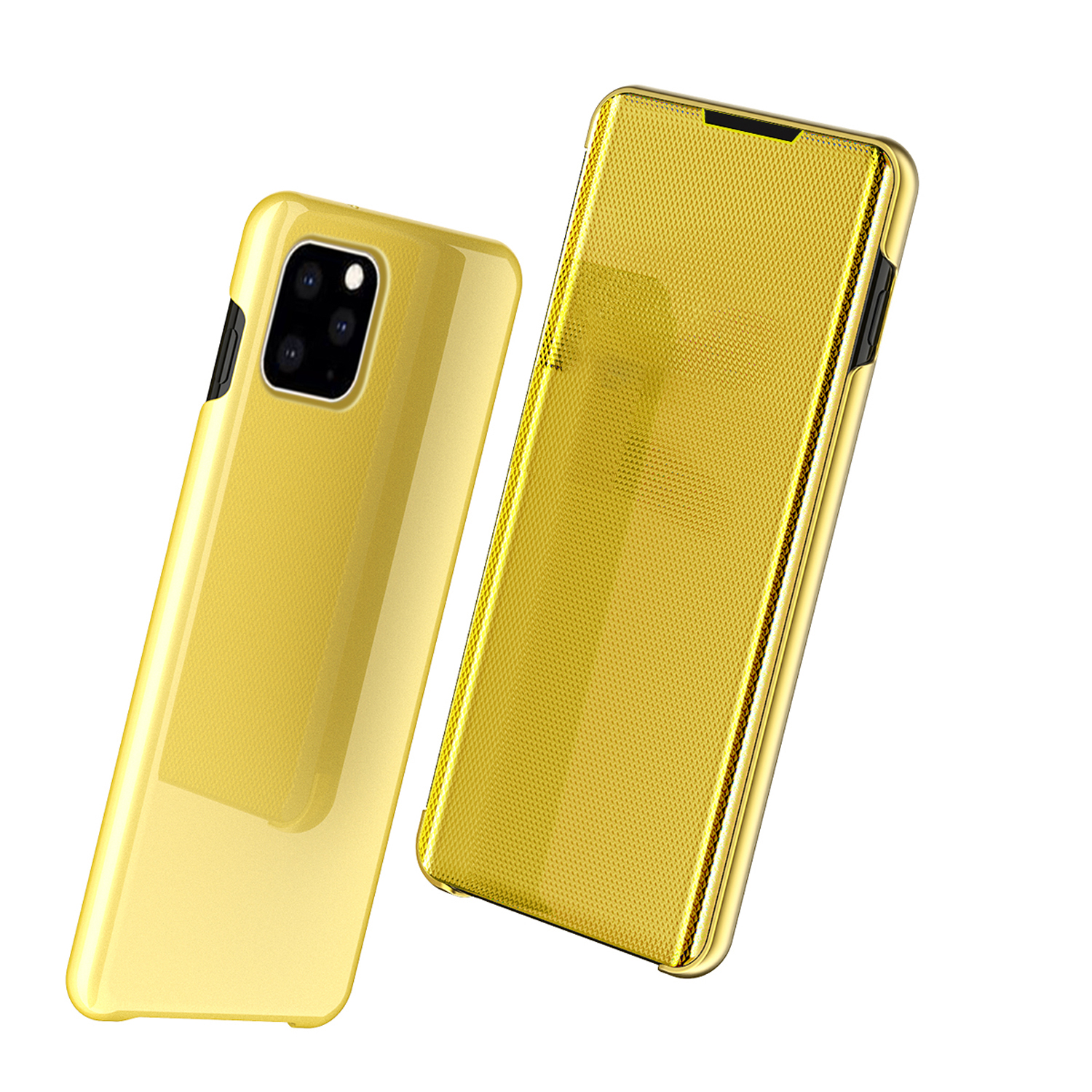 

Зеркальная Поверхность Кожаный Телефонный Чехол Для IPhone 11 Pro Max 6,5 Дюйма (2019) - Золото, iPhone 11 Pro Max 6.5 inch
