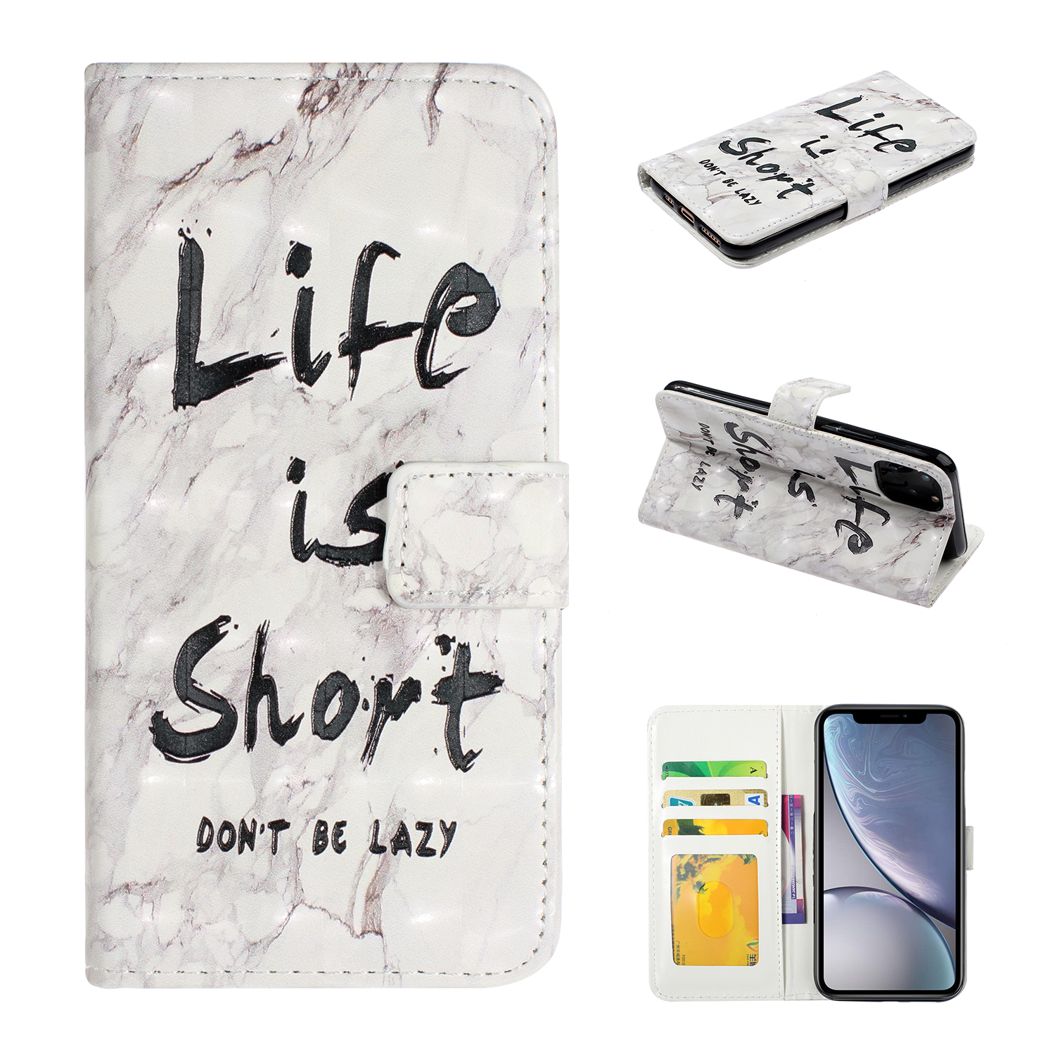 

Световой Точечный Декор С Рисунком PU Кожаный Кожаный Футляр Для IPhone 11 Pro Max 6,5 Дюйма (2019) - Узор Цитаты, iPhone 11 Pro Max 6.5 inch