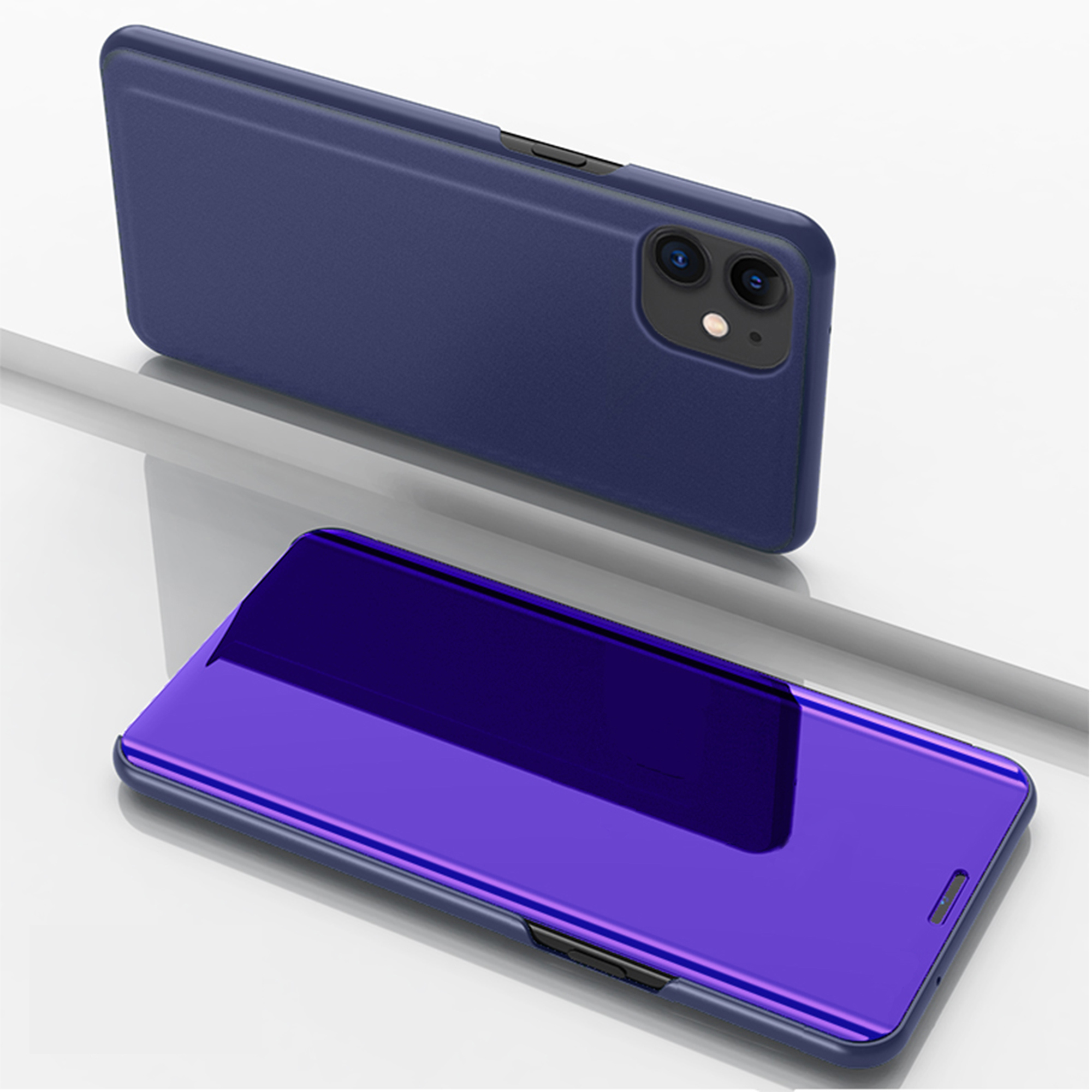 

Plated Mirror Surface Leather Protection Phone Case for iPhone 11 6.1 inch (2019) - Dark Blue, iPhone 11 6.1 inch