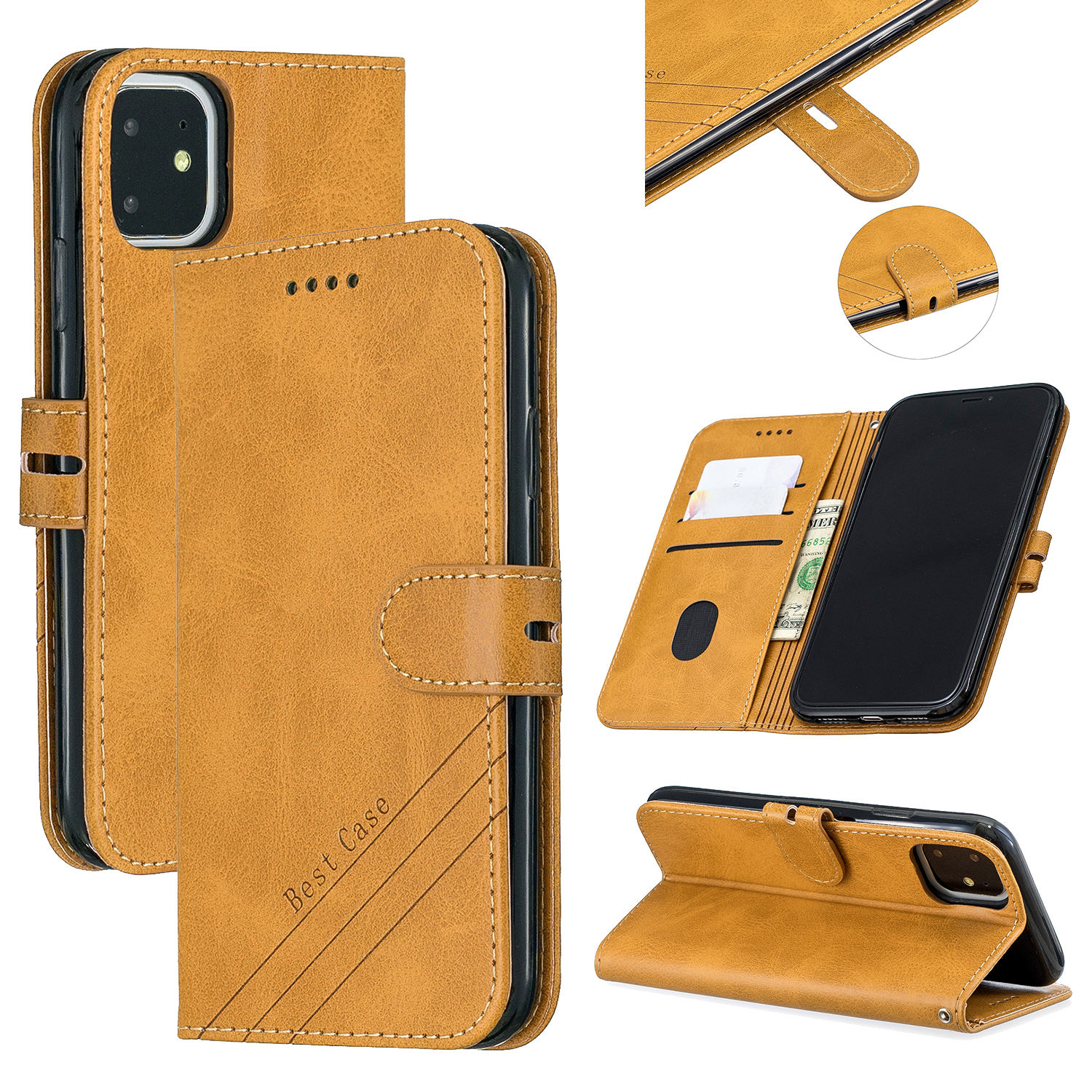 

Wallet Leather Stand Case for iPhone 11 6.1 inch (2019) - Brown, iPhone 11 6.1 inch