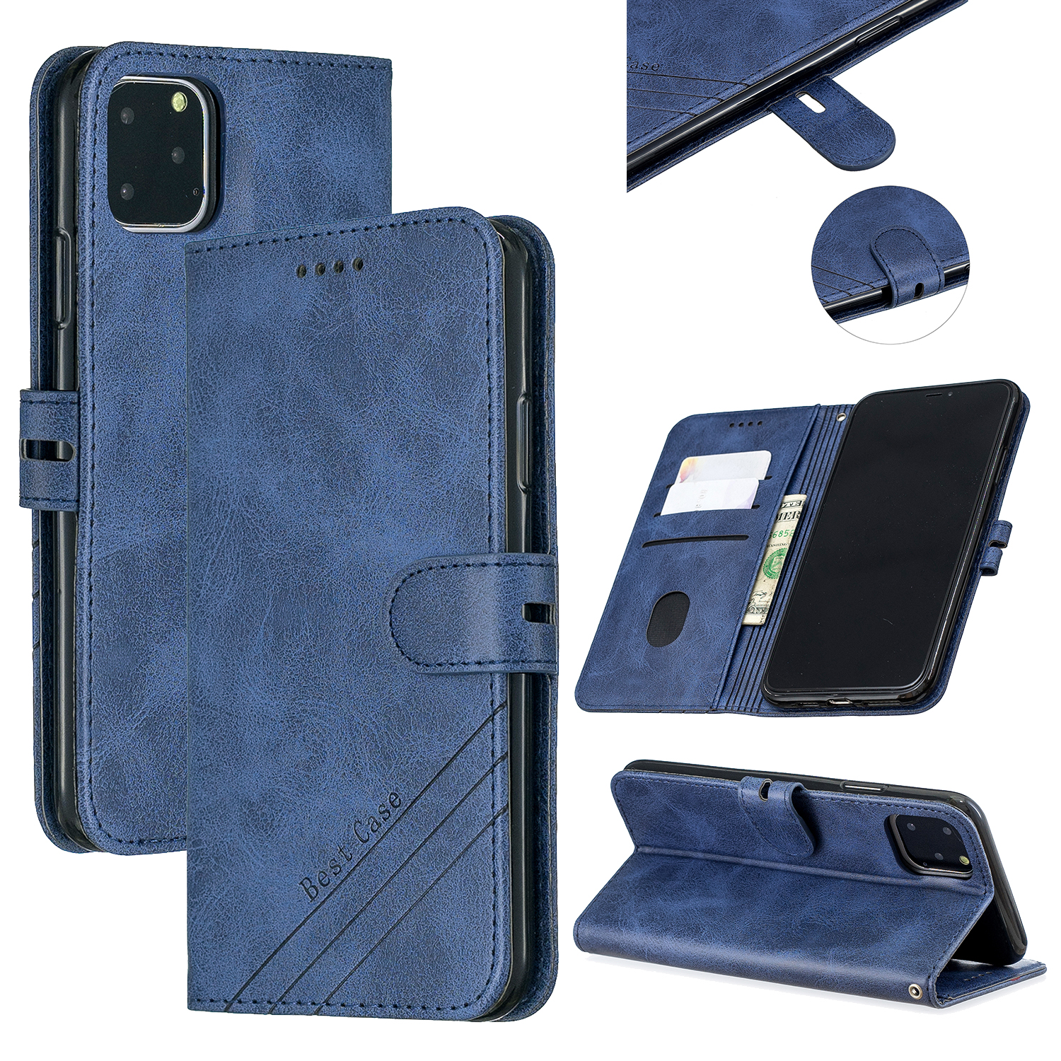 

Cell Phone Leather Wallet Case for iPhone 11 Pro Max 6.5 inch (2019) - Blue, iPhone 11 Pro Max 6.5 inch
