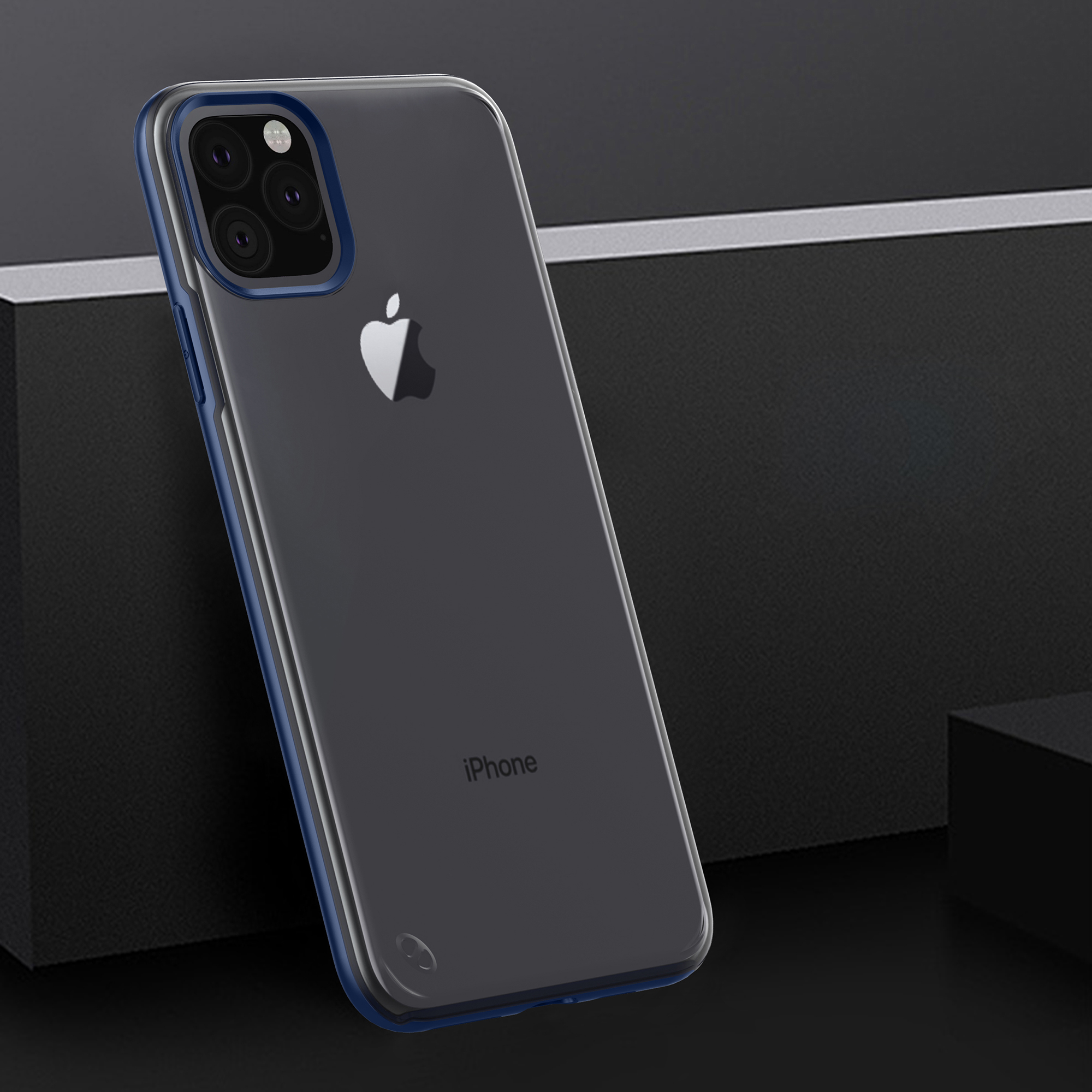 

IPAKY Drop-resistant Transparent TPU + PC Phone Shell for iPhone 11 6.1 inch (2019) - Blue, iPhone 11 6.1 inch