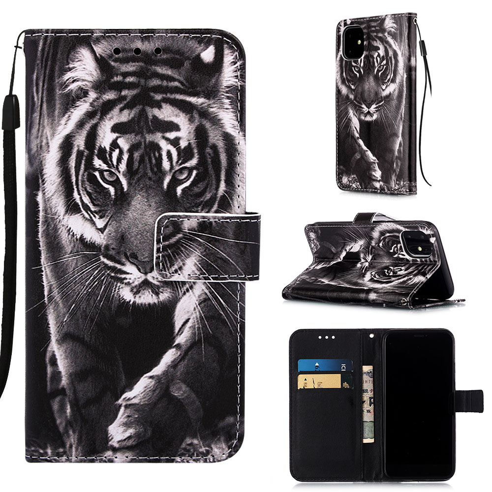

Pattern Printing PU Leather Flip Stand Case for iPhone 11 6.1 inch (2019) - Tiger, iPhone 11 6.1 inch