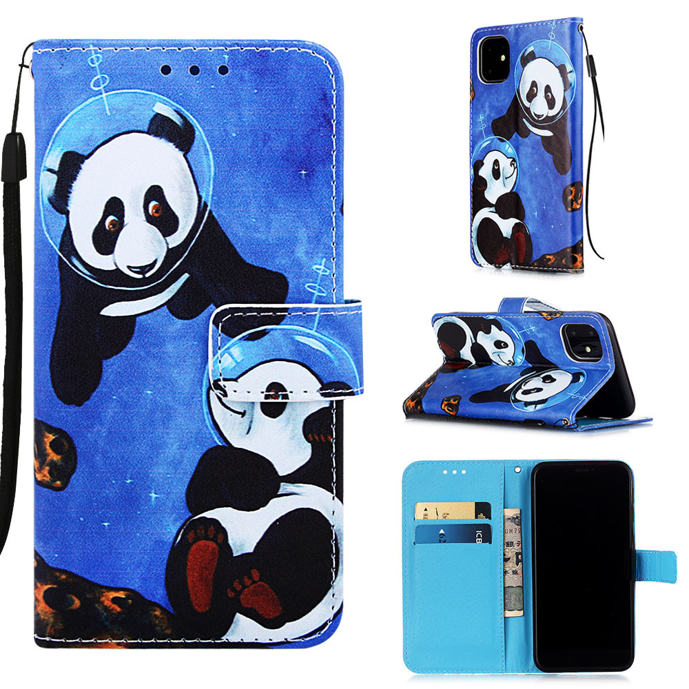 

Pattern Printing PU Leather Flip Stand Case for iPhone 11 6.1 inch (2019) - Pandas, iPhone 11 6.1 inch
