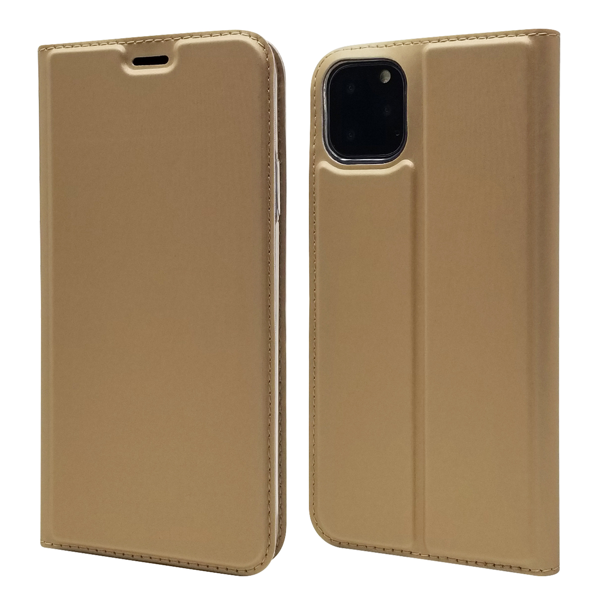 

Magnetic Closure Leather Shell for iPhone 11 Pro Max 6.5 inch - Gold, iPhone 11 Pro Max 6.5 inch