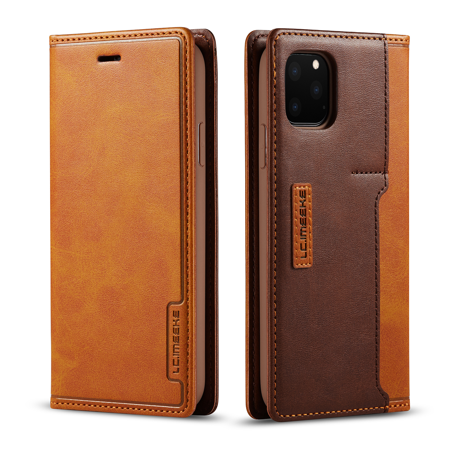 

LC.IMEEKE LC-001 Series Leather Phone Case with Card Slots for iPhone 11 Pro Max 6.5 inch - Brown, iPhone 11 Pro Max 6.5 inch