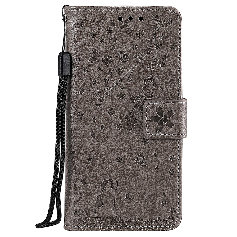 

Imprint Flower Leather Wallet Phone Cover Case for iPhone 11 Pro Max 6.5 inch (2019) - Grey, iPhone 11 Pro Max 6.5 inch