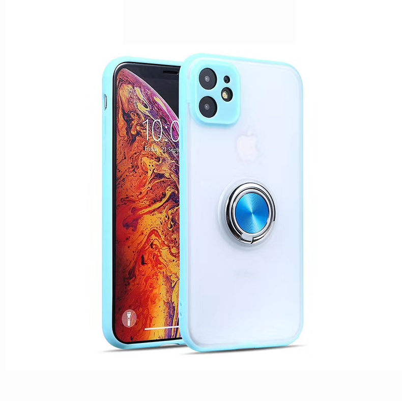 

Уход За Кожей PC + TPU Кольцо Для Пальцев Combo Чехол Для IPhone 11 Pro Max 6,5 Дюйма - Голубые, iPhone 11 Pro Max 6.5 inch