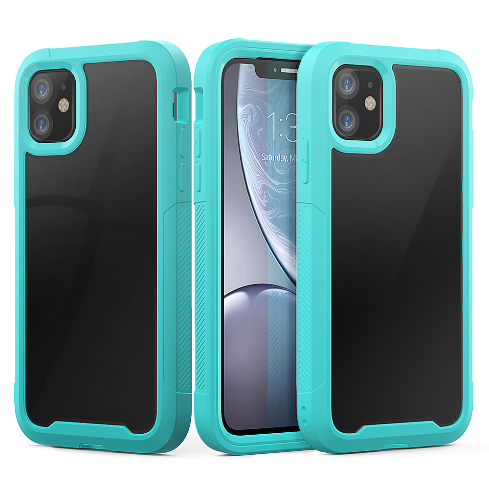 

For iPhone 11 6.1 inch Non-slip Edge Shockproof TPU + PC + Acrylic Hybrid Cover Phone Case - Green, iPhone 11 6.1 inch