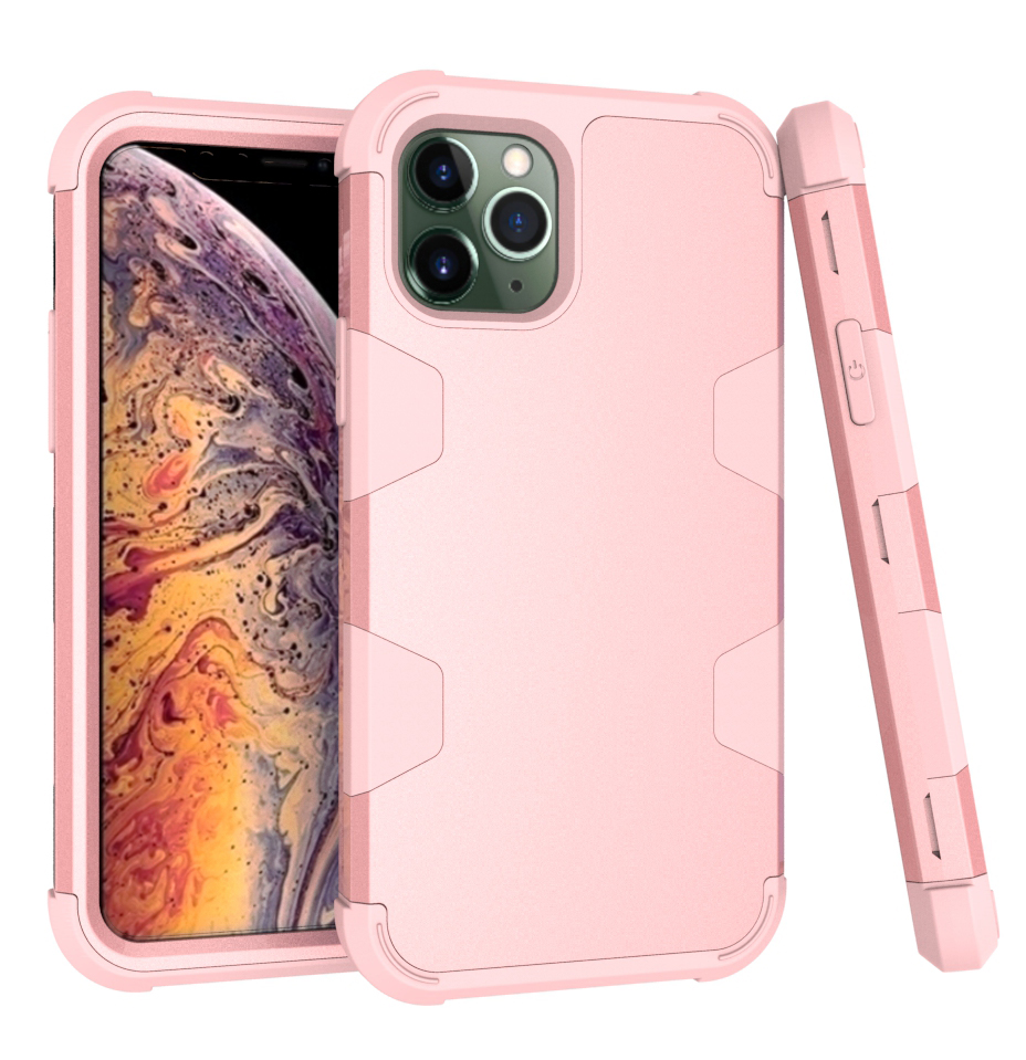 

Anti-dust Stylish Silicone + PC Combo Back Case for iPhone 11 Pro Max 6.5 inch - Rose Gold, iPhone 11 Pro Max 6.5 inch