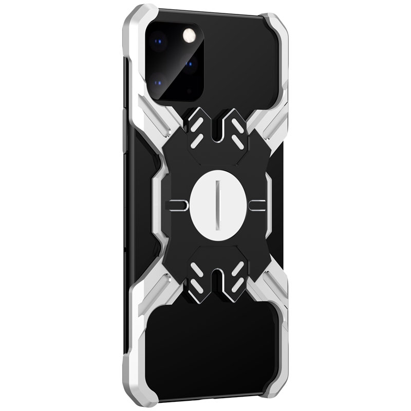 

Рама Бампера Серии Heroes Для IPhone 11 Pro Max 6,5 Дюйма, Полые X-образные Кожухи Металлического Бампера - Серебро / Черный, iPhone 11 Pro Max 6.5 inch