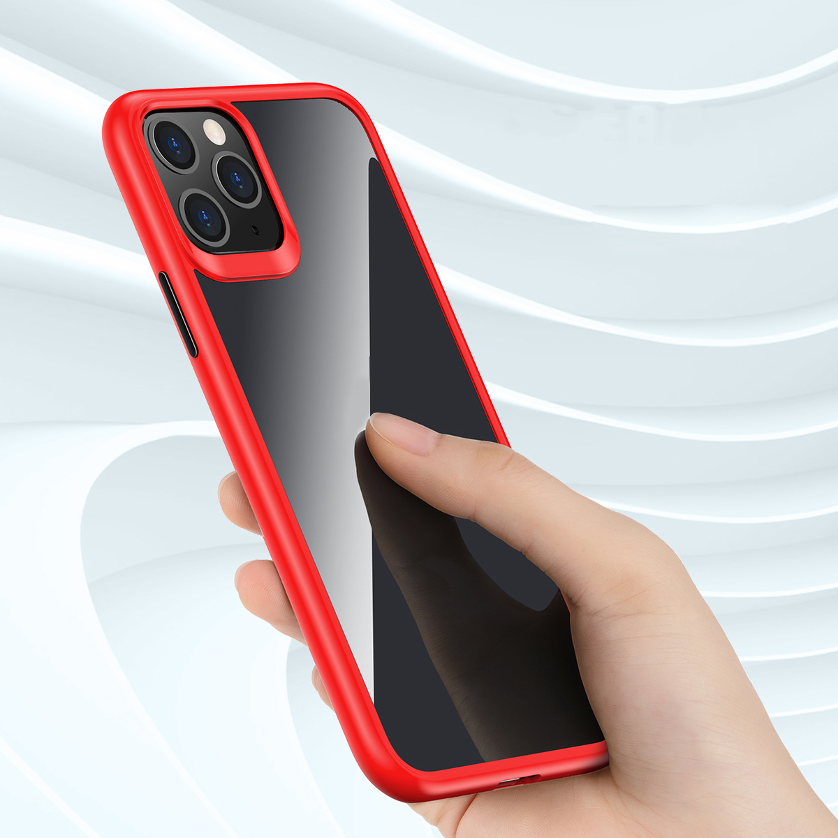 

Rock Pro Series Series Cast Cast Cover Case + TPU Гибридный Чехол Для Телефона Для IPhone 11 Pro 5,8 Дюйма - Красный / Черный, iPhone 11 Pro 5.8 inch