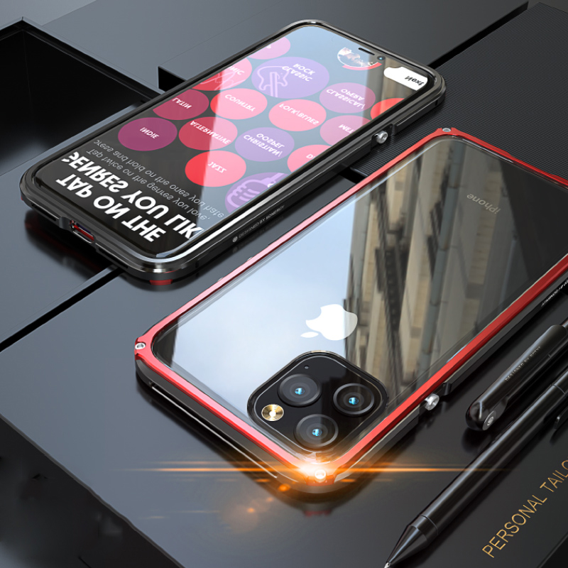

Metal Frame Phone Cover for Apple iPhone 11 Pro Max 6.5 inch (without Back Part) - Black / Red, iPhone 11 Pro Max 6.5 inch