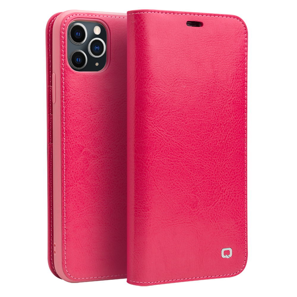 

QIALINO for iPhone 11 Pro Max 6.5 inch Classic Rose Leather Shell Covering, iPhone 11 Pro Max 6.5 inch