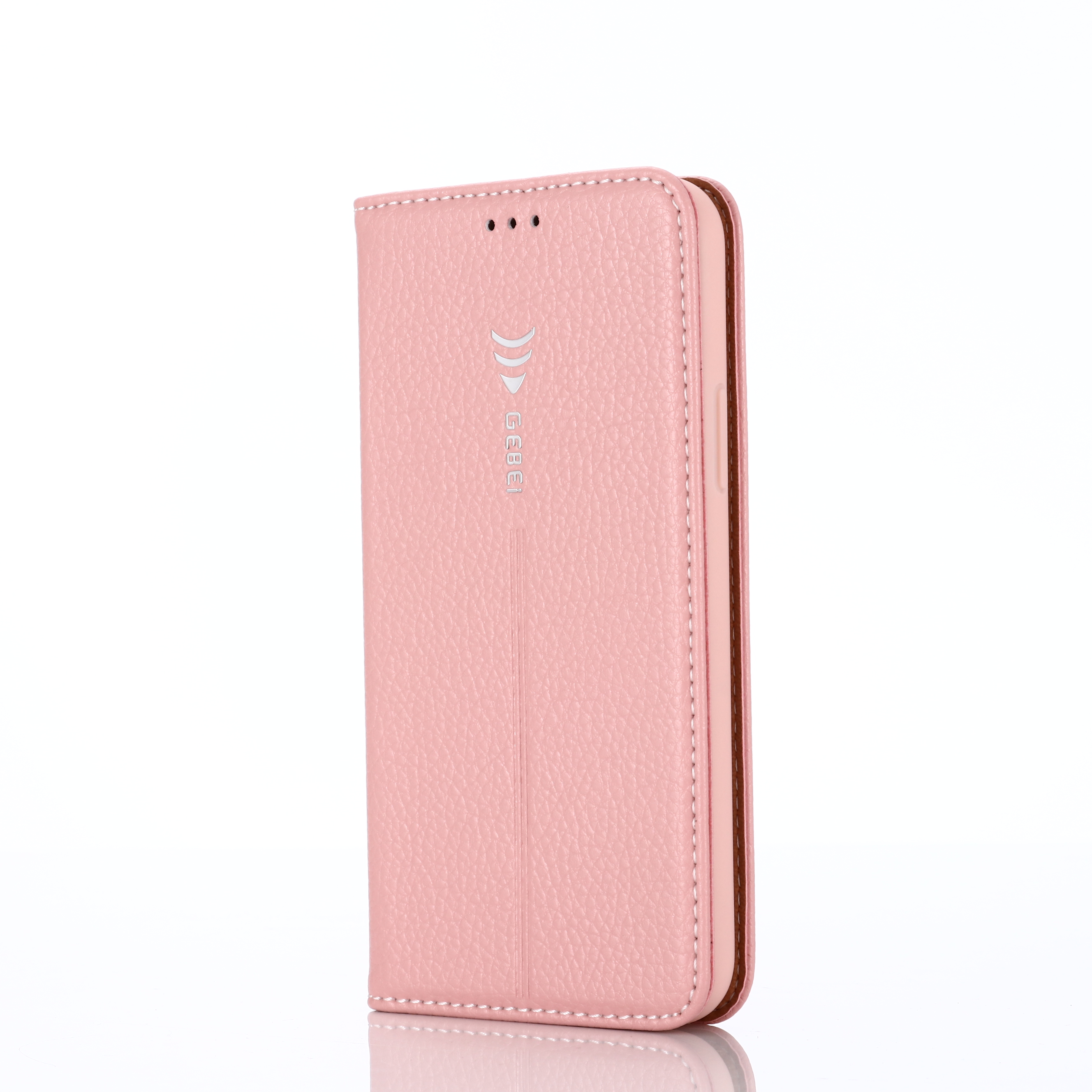 

Gebei Litchi Skin Stand Кожаный Держатель Кейс Для IPhone 11 Pro Max 6,5 Дюйма - Розовое Золото, iPhone 11 Pro Max 6.5 inch