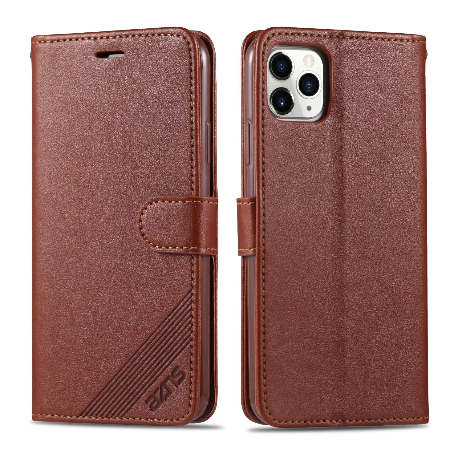 

Кожаный Кошелек Из Ячейки AZNS Для IPhone 11 Pro Max 6,5 Дюйма - Коричневый, iPhone 11 Pro Max 6.5 inch