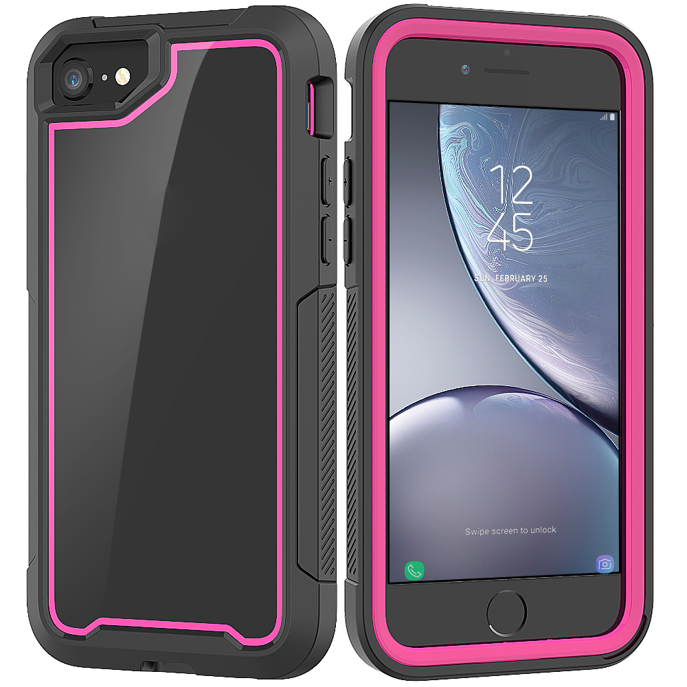 

For iPhone 7 4.7 inch/8 4.7 inch/SE (2020)/SE (2022) Phone Cover Non-slip TPU Bumper + PC + Acrylic Back Hybrid Case - Rose, iPhone SE (2022)