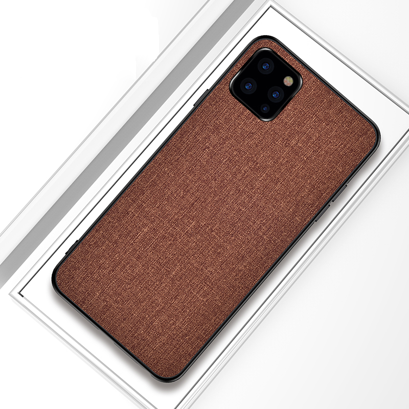 

Cloth Texture PC + TPU Hybrid Case Cover for iPhone 11 Pro 5.8 inch - Brown, iPhone 11 Pro 5.8 inch