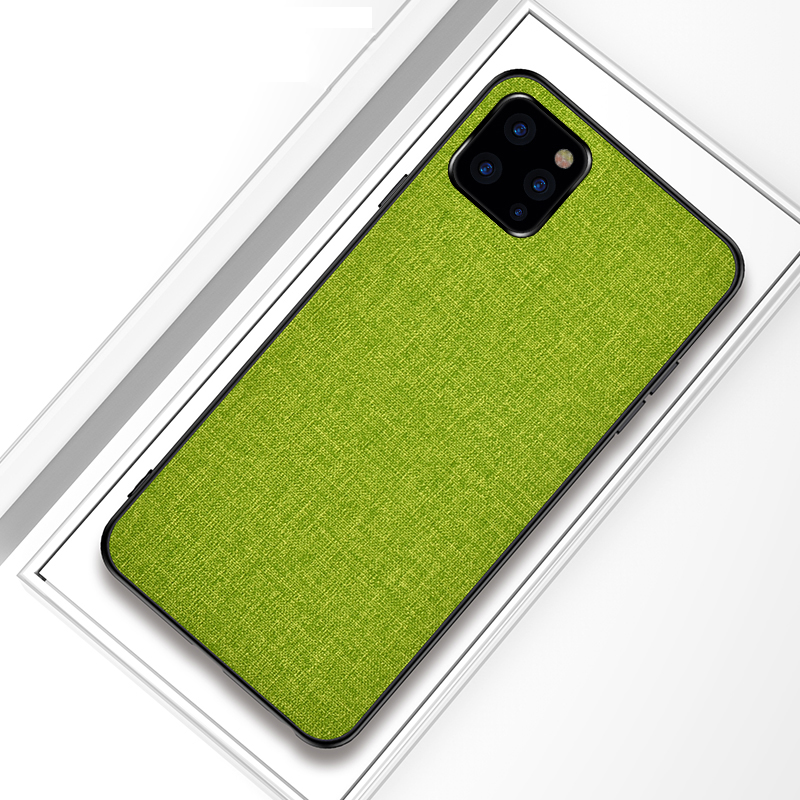 

Текстура Ткани ПК + ТПУ Гибридный Чехол Для IPhone 11 Pro Max 6,5 Дюйма - Зеленый, iPhone 11 Pro Max 6.5 inch