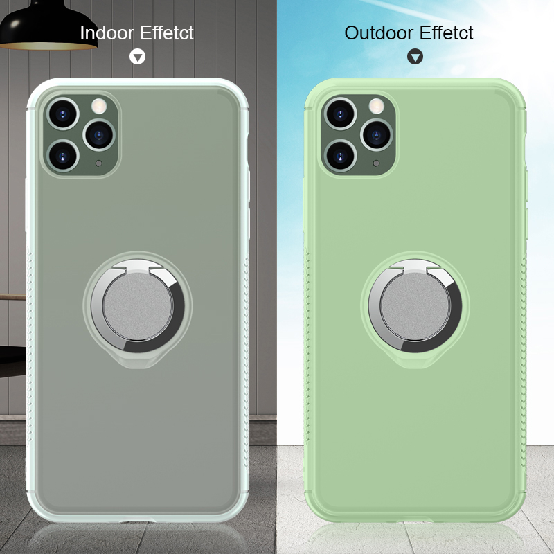 

UV Light Sensing Color Charging TPU Back Case with Finger Ring Kickstand for iPhone 11 Pro 5.8 inch - Green, iPhone 11 Pro 5.8 inch