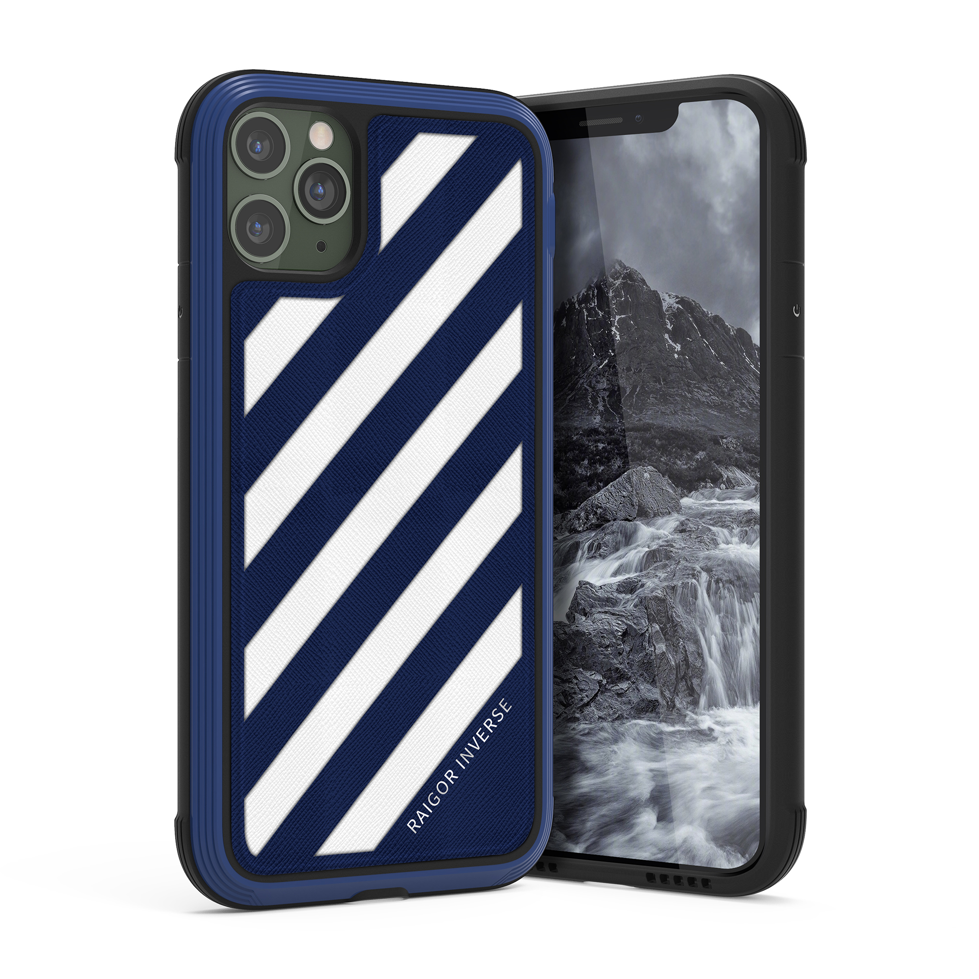 

RAIGOR INVERSE RYDER Series PU Leather+PC+TPU Phone Case for iPhone 11 Pro Max 6.5-inch - Blue, iPhone 11 Pro Max 6.5 inch