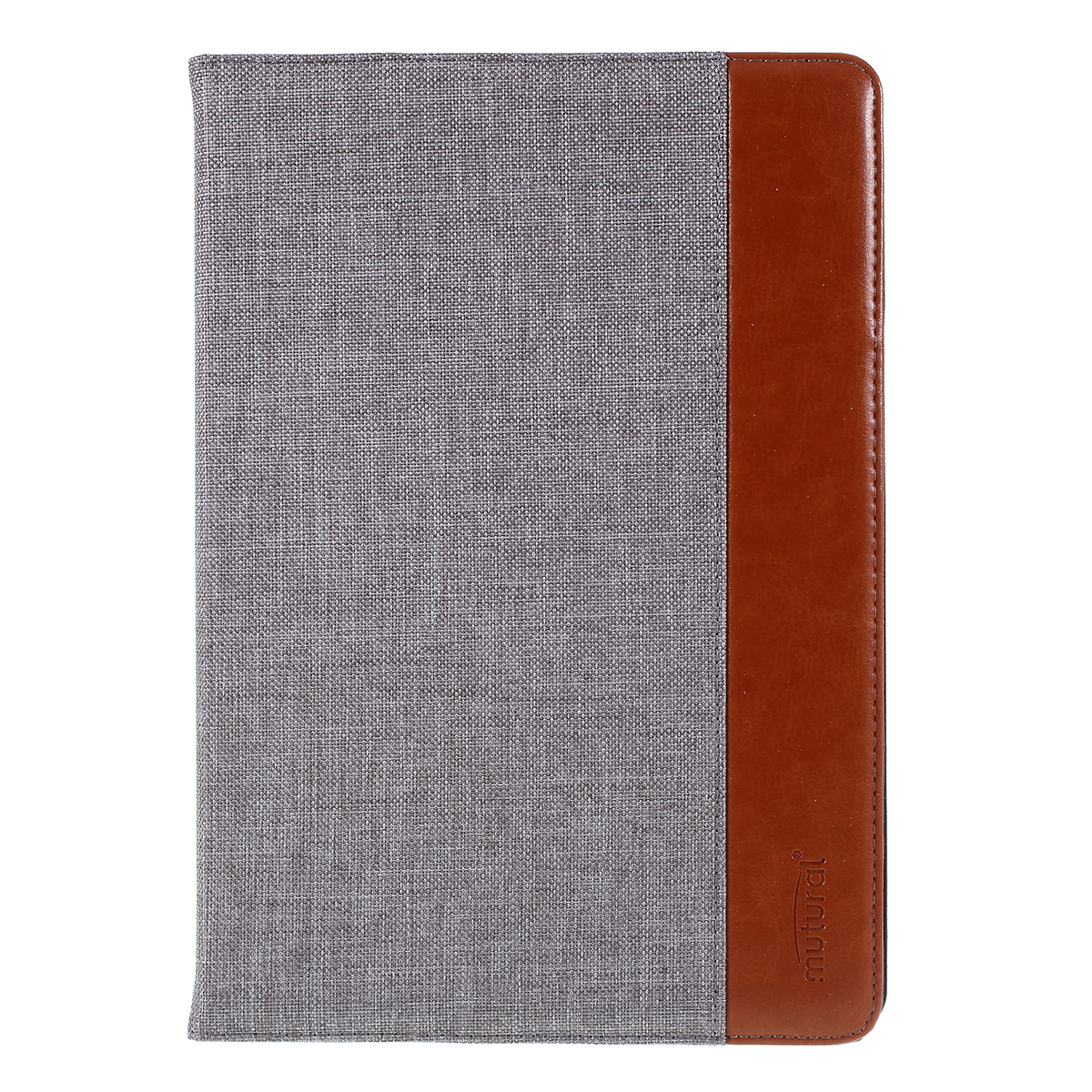 

MUTURAL Cloth Texture Contrast Color Stand Tablet Cover for iPad 10.2 (2020) (2019) - Light Grey/Brown, iPad 10.2 (2019)