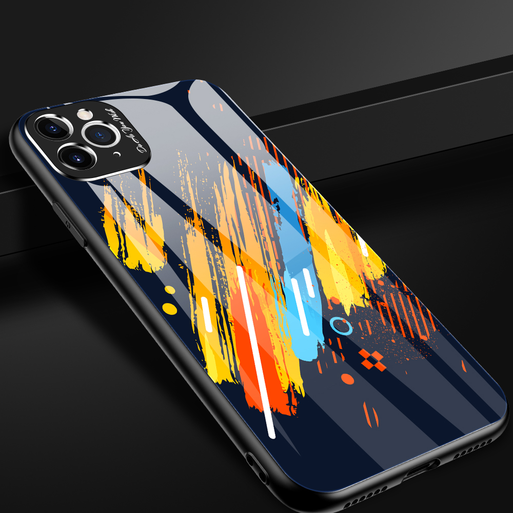 

Pattern Printing Tempered Glass + TPU Hybrid Case with Metal Lens Cover for iPhone 11 Pro 5.8 inch - Style A, iPhone 11 Pro 5.8 inch