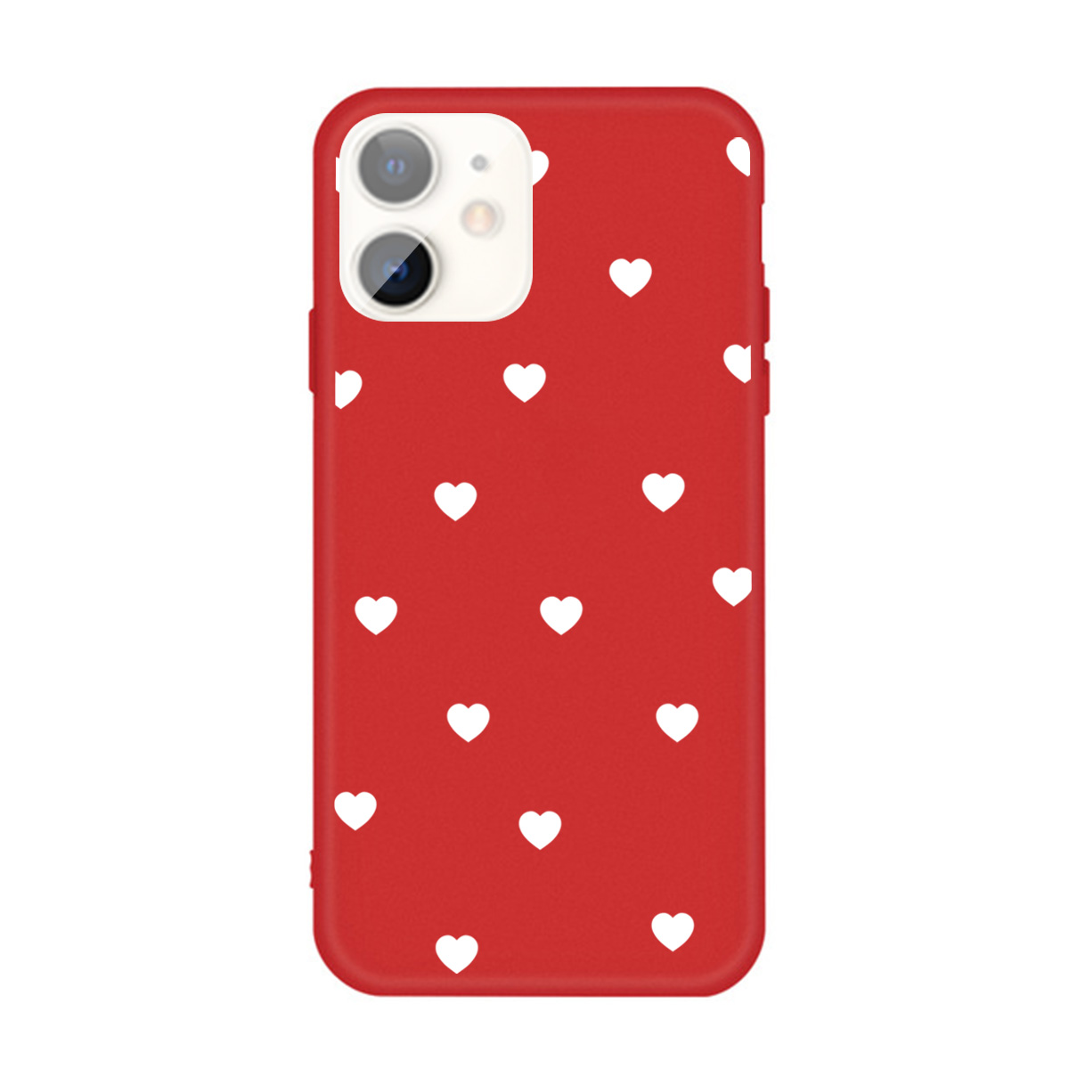 

Heart Pattern Matte TPU Phone Case for iPhone 11 6.1-inch - Red, iPhone 11 6.1 inch