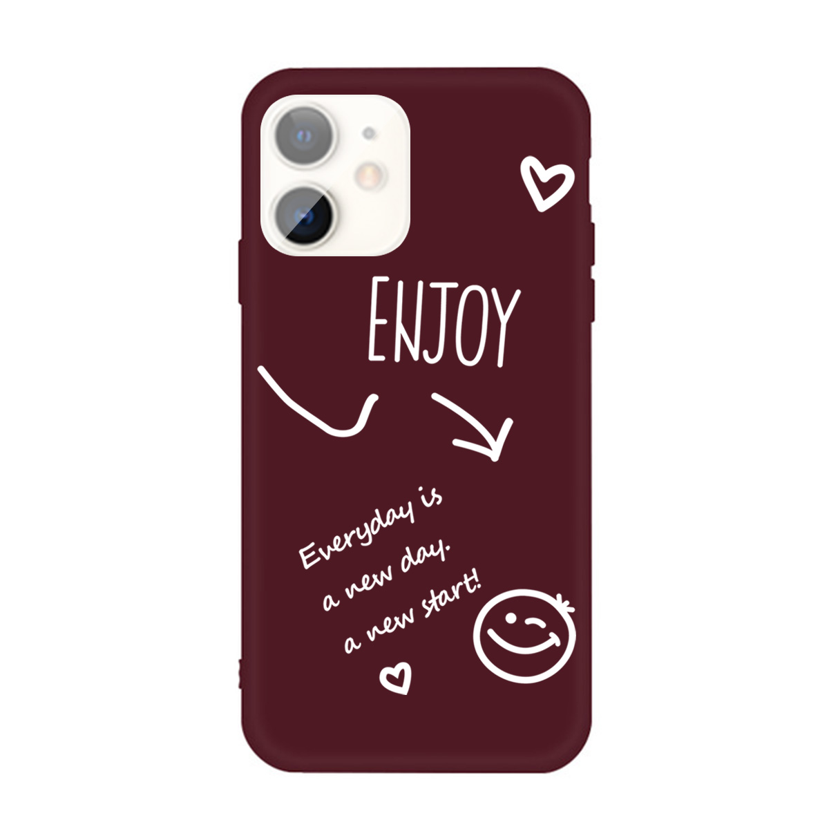 

Letters Printing Matte TPU Phone Cover for iPhone 11 6.1 inch - Wine Red, iPhone 11 6.1 inch