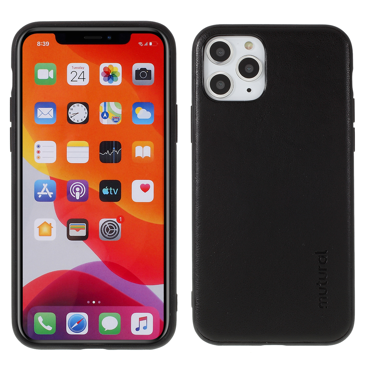

MUTURAL PU Leather + TPU Shell for iPhone 11 Pro Max 6.5 inch - Black, iPhone 11 Pro Max 6.5 inch