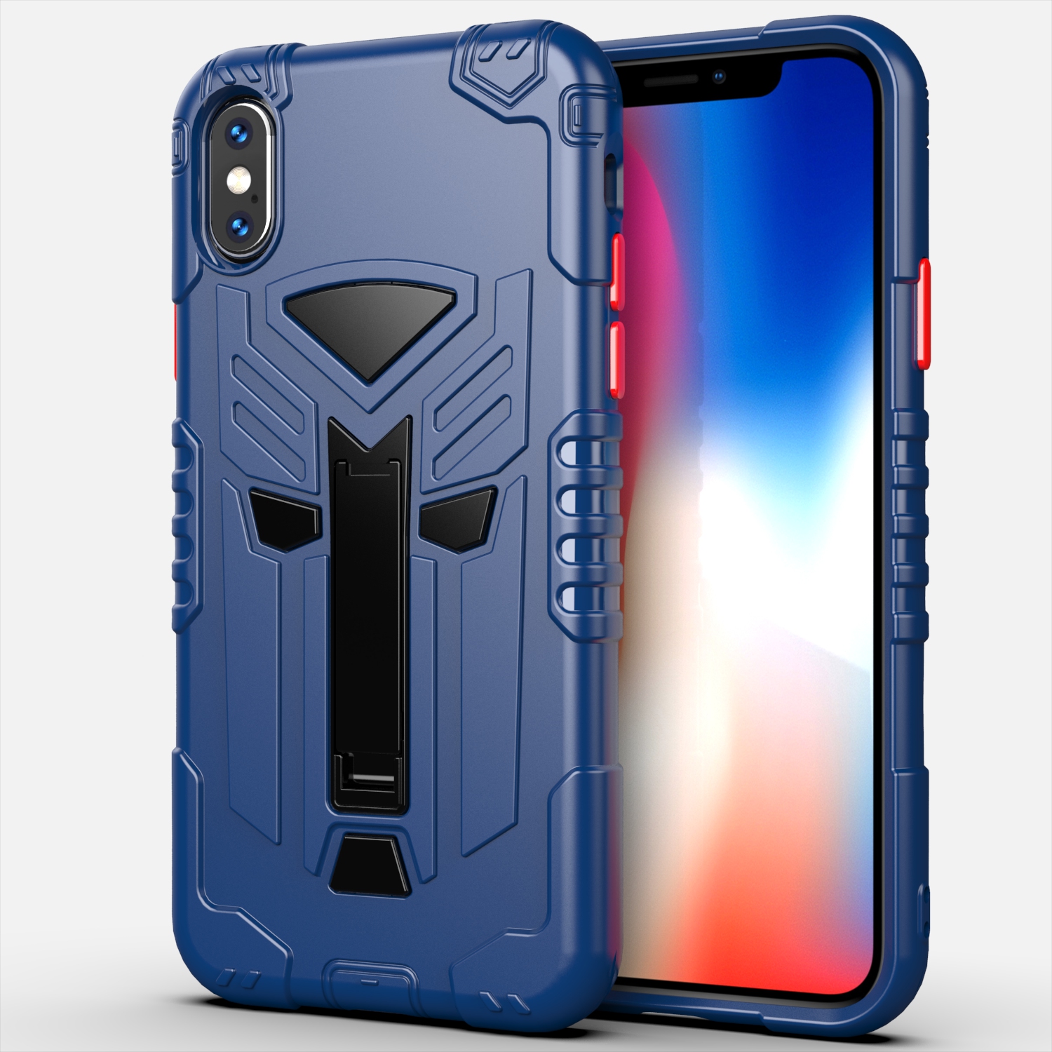 

Shock Resistant Phone Case with Kickstand Cover for iPhone X/XS 5.8 inch - Blue, iPhone X