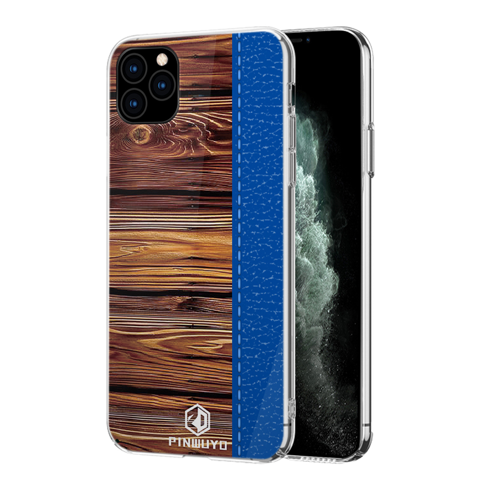 

PINWUYO PIN-код DUN Серии Дерева Деревянный Рисунок Кадры Для ПК Для IPhone 11 Pro 5,8 Дюйма - Синий, iPhone 11 Pro 5.8 inch