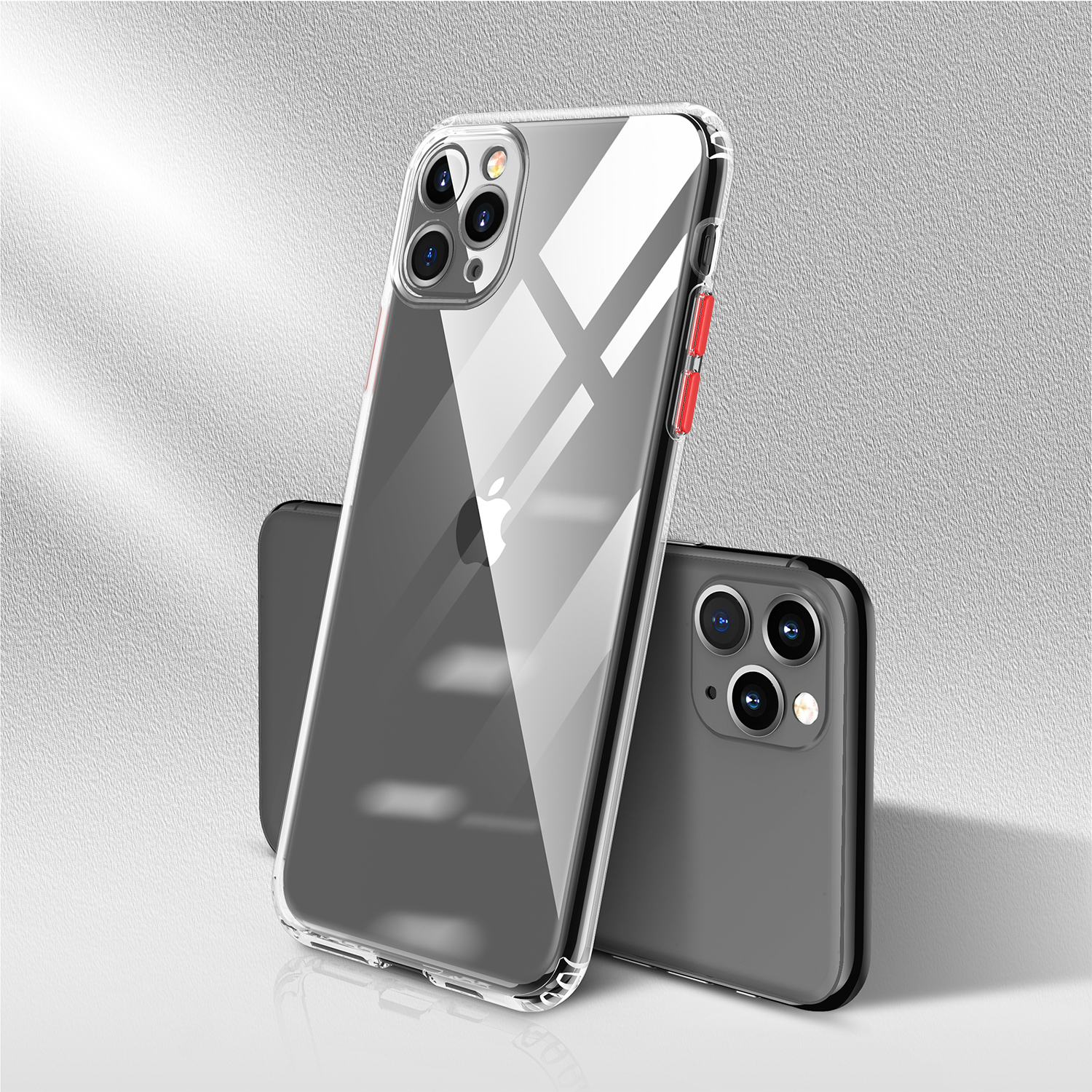 

Прозрачный Ударопрочный Мягкий Телефон TPU Для IPhone 11 Pro Max 6,5 Дюйма - Красная Кнопка, iPhone 11 Pro Max 6.5 inch
