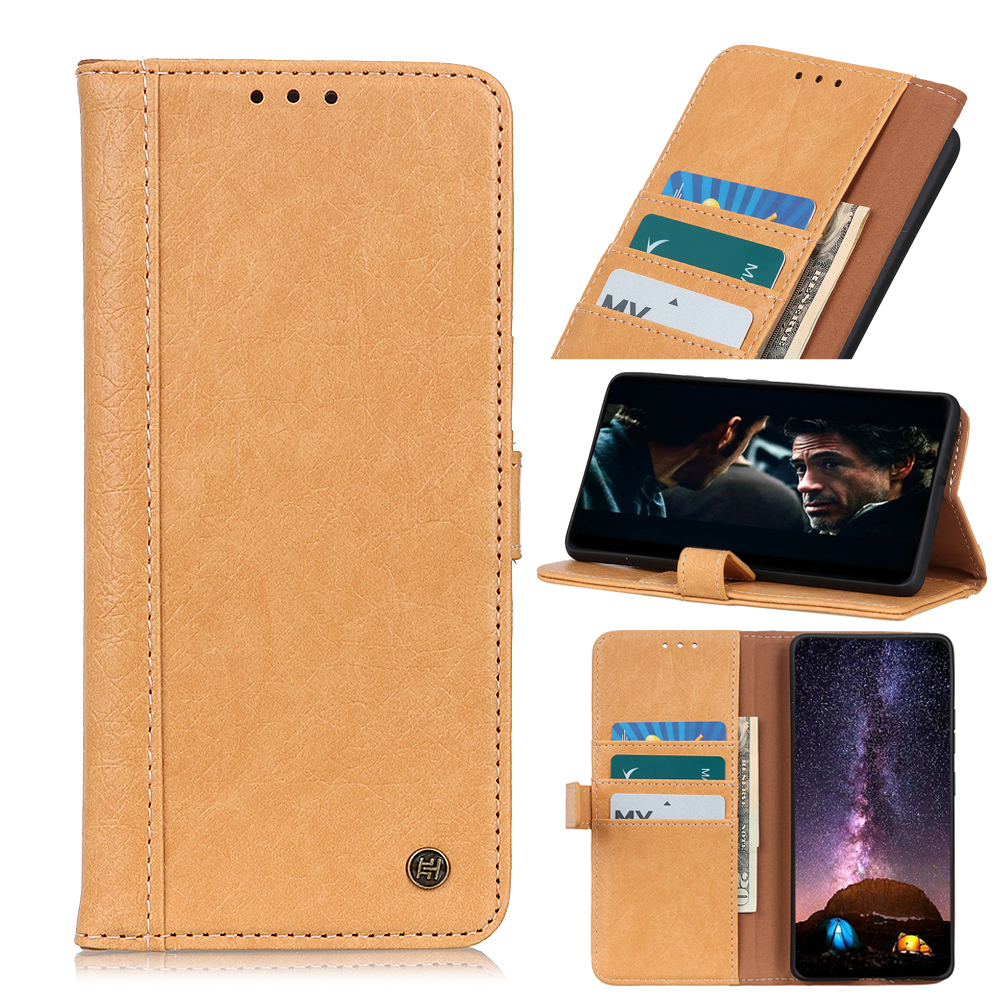 

Rhino Texture Wallet Stand Leather Flip Phone Cover Case for iPhone 11 Pro Max 6.5-inch - Brown, iPhone 11 Pro Max 6.5 inch