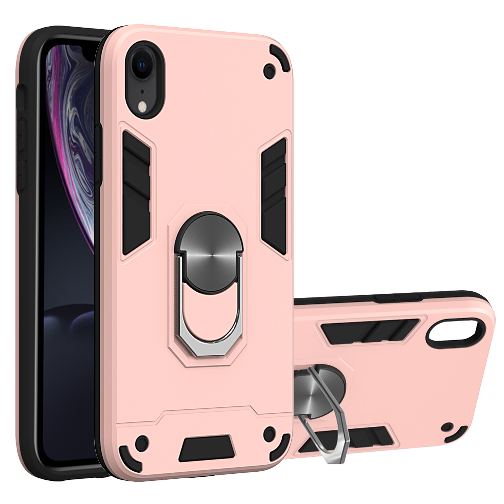 

Съемный 2-в-1 PC + TPU Combo Combo Combo Shell С Подсветкой Для IPhone XR 6.1 Дюйма - Розовое Золото, iPhone XR 6.1 inch