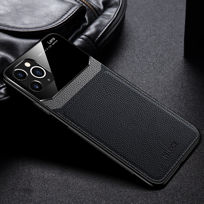 

PU Leather+Acrylic+TPU Hybrid Back Case for iPhone 11 Pro Max 6.5-inch - Black, iPhone 11 Pro Max 6.5 inch