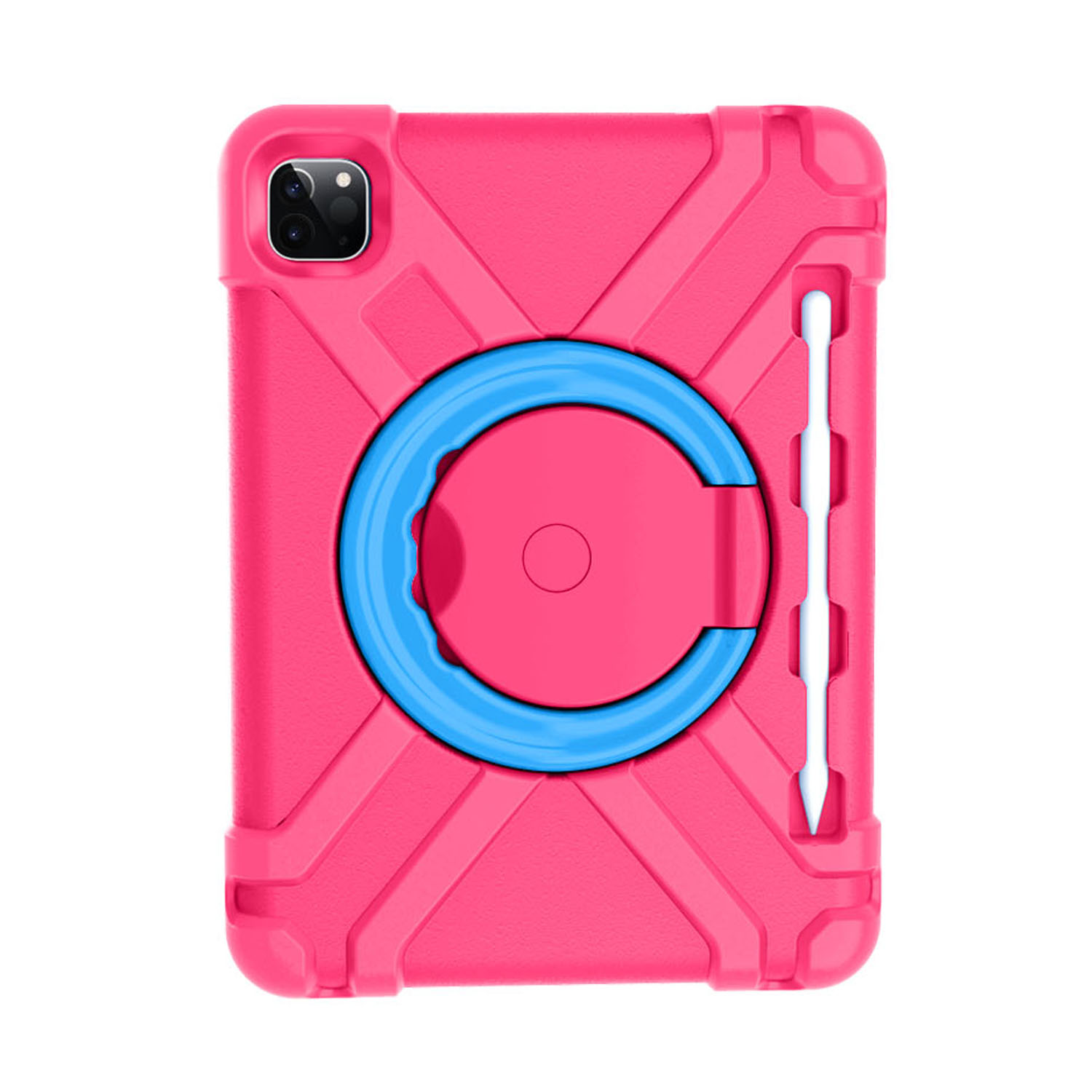 

360° Swivel Kickstand PC + TPU Hybrid Tablet Case for Apple iPad Air (2020)/Air (2022)/Pro 11-inch (2021)(2020) - Rose/Blue, iPad Pro 11-inch (2021)