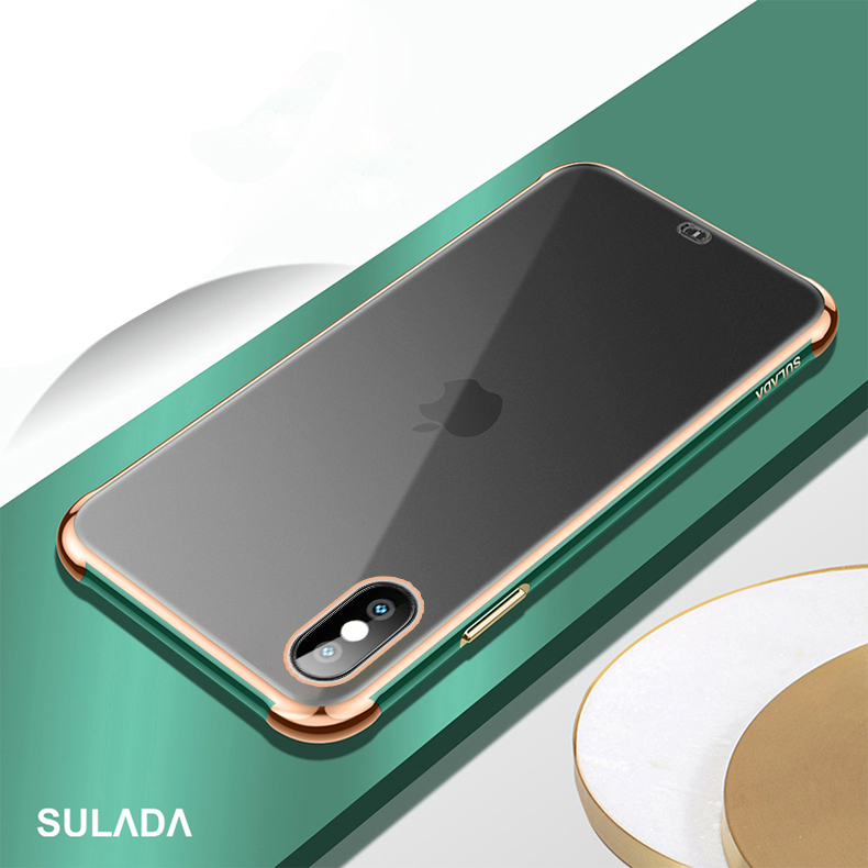 

SULADA Electroplating Frame TPU Phone Cover Case for iPhone X / XS 5.8-inch - Green, iPhone X