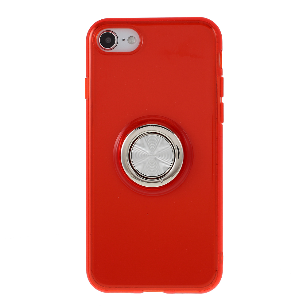 

Rotary Metal Finger Ring Kickstand Cover TPU Phone Case for iPhone SE (2nd Generation)/7/8 4.7 inch - Red, iPhone SE (2nd Generation)