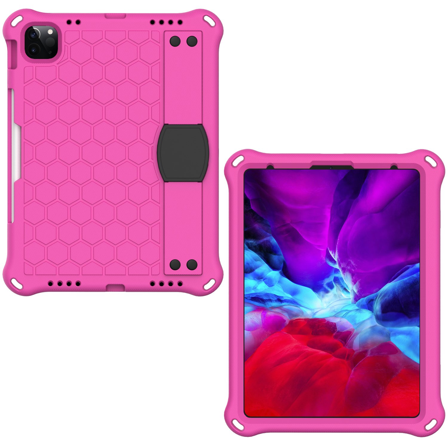 

For iPad Pro 11-inch (2022) / (2021) / (2020) / (2018) Honeycomb Texture EVA Tablet Hybrid Tablet Case - Rose / Black, iPad Pro 11 (2020)