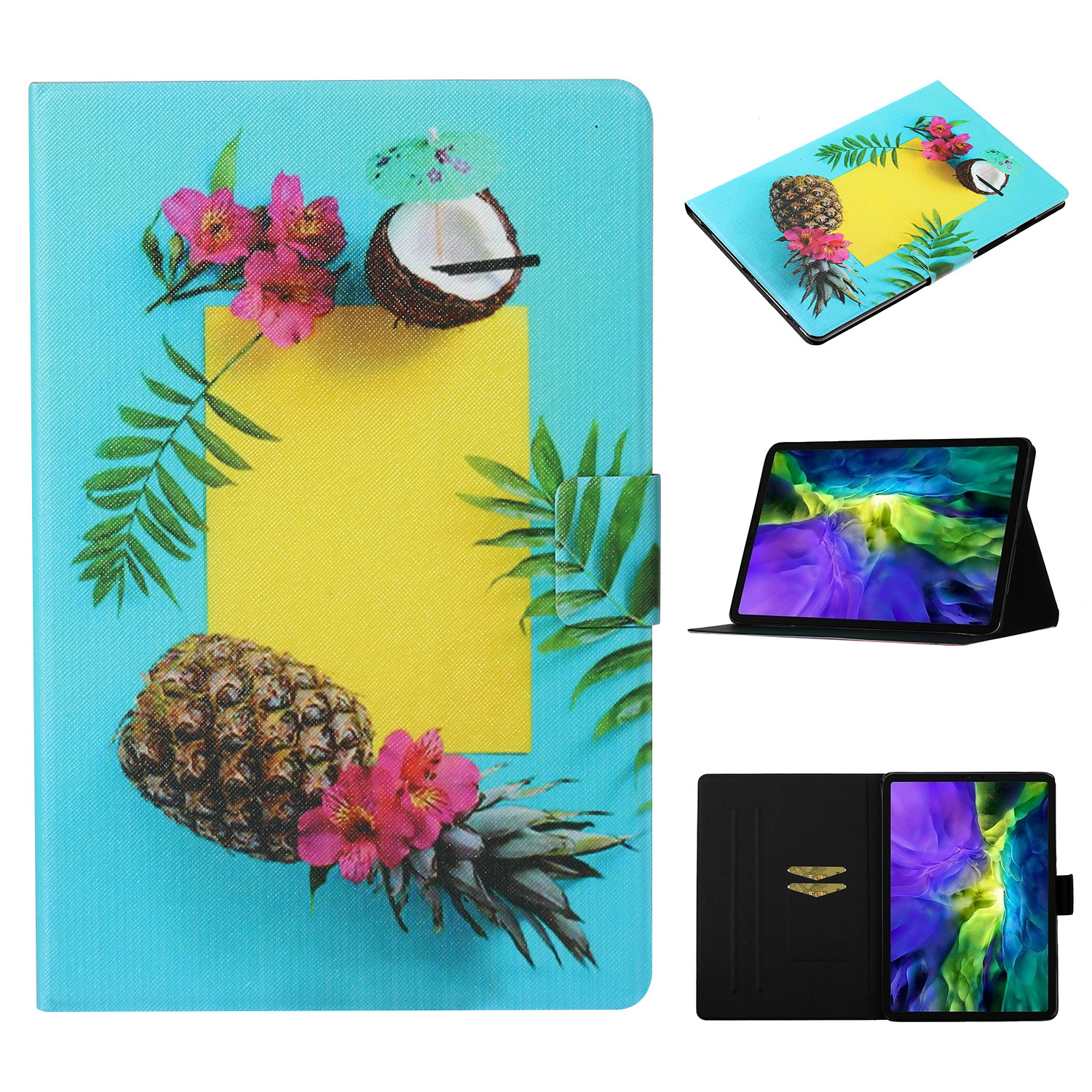 

Pattern Printing Card Slots Flip Leather Tablet Cover for iPad Air (2020)/Air (2022)/Pro 11-inch (2020)(2018) - Fruit, iPad Pro 11-inch (2020)
